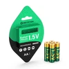 재충전 가능한 리튬 이온 AA 배터리 4개, 1.5V 3150mWh, 친환경 포장
