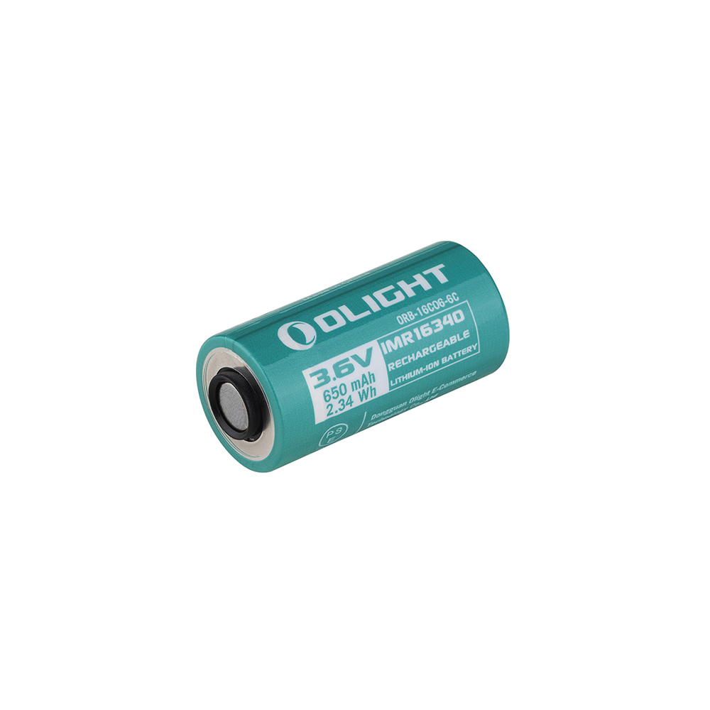 Olight ORB-16C06-6C 3.6V IMR16340 650mAh 2.34Wh 충전식 리튬 이온 배터리