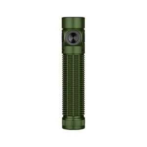 오라이트 Baton 4 Pro 그린 미니 EDC 손전등의 미끄럼 방지 널링 패턴이 돋보이는 전면 컷으로 캠핑 및 야외 활동에 적합합니다