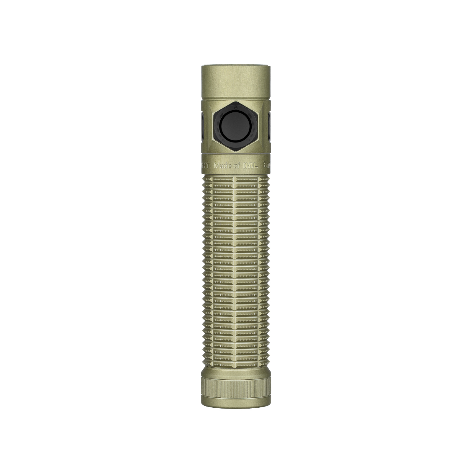 오라이트 Baton 4 Pro 올리브 그린 손전등 미끄럼 방지 그립과 측면 스위치가 돋보이는 정면 컷으로 아웃도어 및 비상용 캠핑 랜턴 추천
