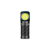 Olight 검은색 Perun 3 Mini 헤드램프 전면, 5700~6700K 색온도 및 편안한 휴대용 디자인으로 아웃도어 활동에 적합