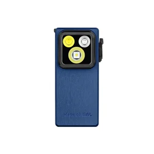 Olight Oclip Ultra 블루 프론트 뷰, 클립이 있는 휴대용 충전식 미니 손전등