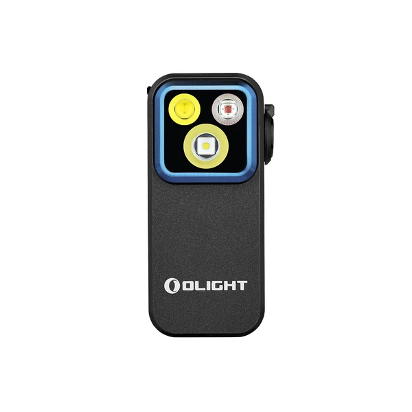 Olight 검정 Oclip Pro 전면, 멀티 LED 클립형 손전등 작업 조명