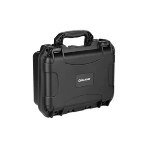 Olight 휴대용 방수 방진 플라스틱 도구 보관 상자, 소형 검정색 단단한 케이스, 운반 손잡이 포함