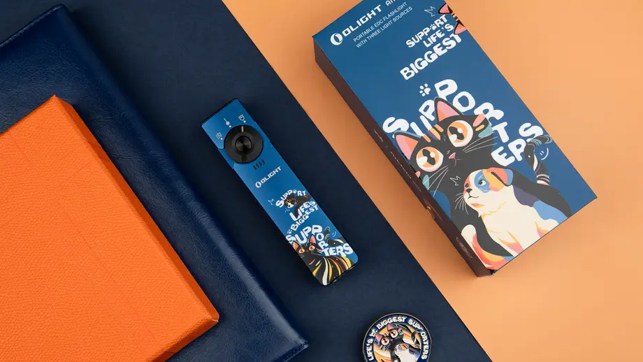 Olight Arkfeld EDC 손전등, 반려동물 디자인 박스 및 핀