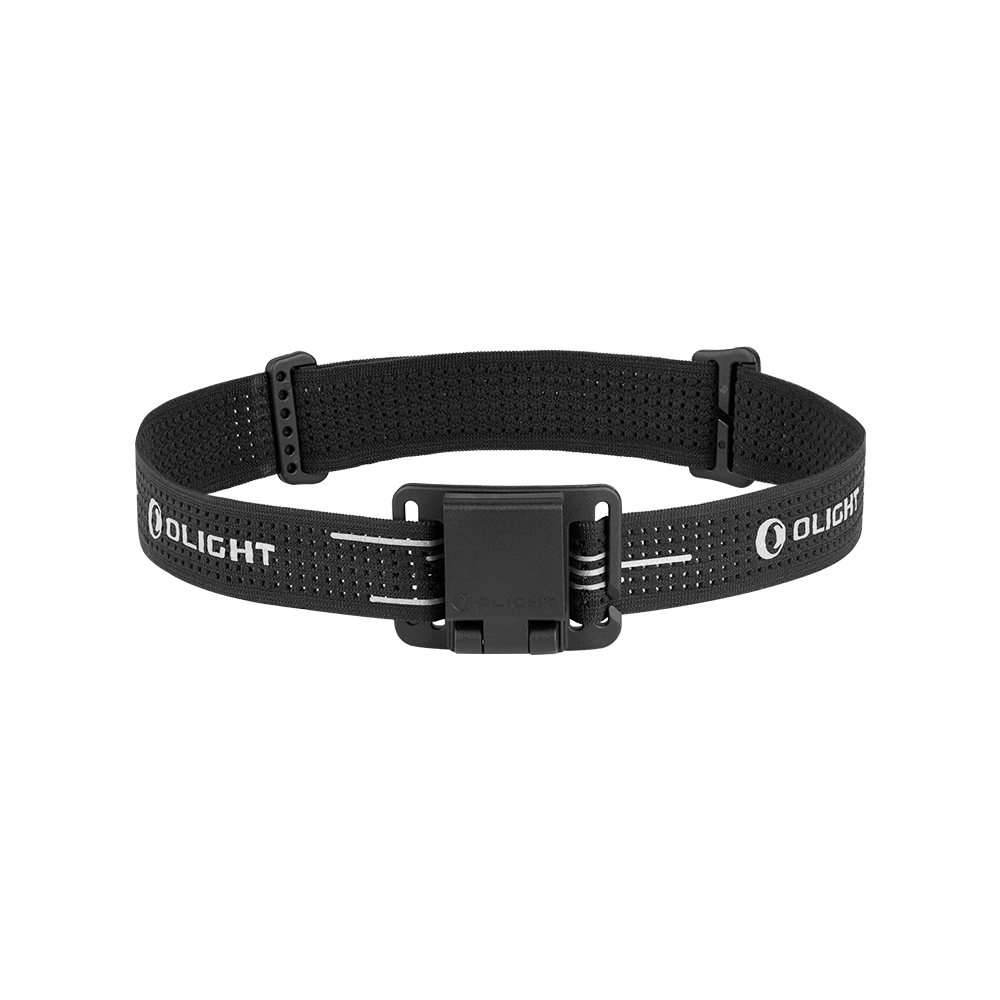 올라이트 검은색 Oclip 헤드램프 스트랩, 조절 가능한 통기성 디자인으로 야외 활동에 적합한 핸즈프리 조명 액세서리.