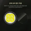 손전등의 4구 LED 라이트와 스크래치에 강한 강화 유리 렌즈 상세 설명 이미지