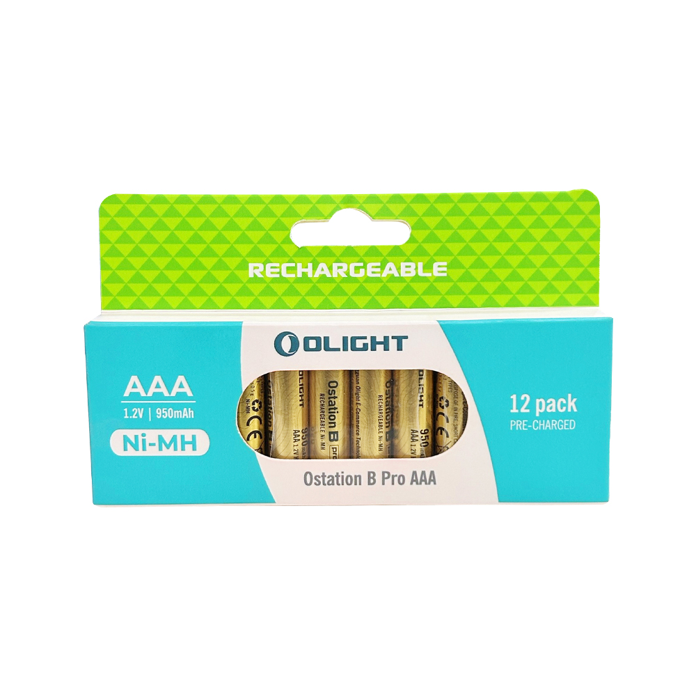 Olight Otation B Pro AAA 1.2V 950mAh Ni-MH 충전용 배터리 12팩