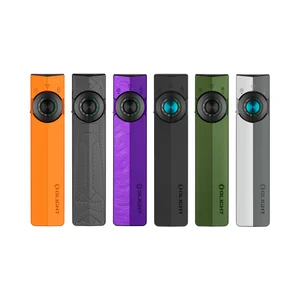 Olight ArkPro 보라색 플래시라이트 전면 샷으로 UV 및 레이저 기능을 갖춘 휴대용 EDC 손전등