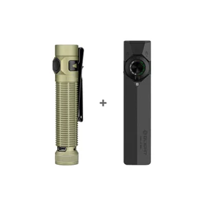Olight Baton 4 Pro 라이트 올리브 그린 휴대용 손전등, 질감 그립과 충전 케이스 포함