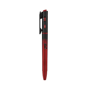 Olight Open 3 레드 블랙 그라데이션 LED 볼펜 전면 샷으로 캠핑 및 휴대용 EDC 라이트로 활용 가능