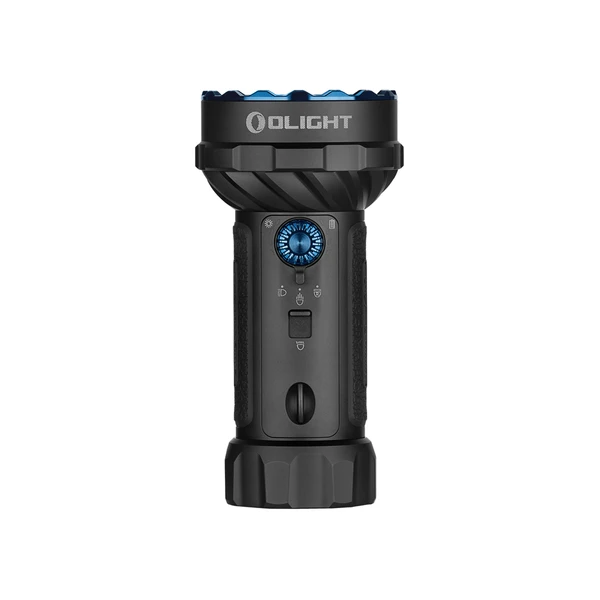 Olight 블랙 Marauder Mini 2 손전등, 블루 베젤과 미끄럼 방지 손잡이, 야외 및 비상용