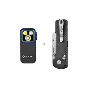 Olight U1 Pro 주머니 칼과 검은색 Oclip Pro 멀티빔 EDC 손전등의 정면 이미지