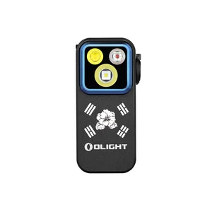 Olight Oclip Pro 검정색 정면, 한국 국화 디자인, 다용도 클립형 EDC 손전등
