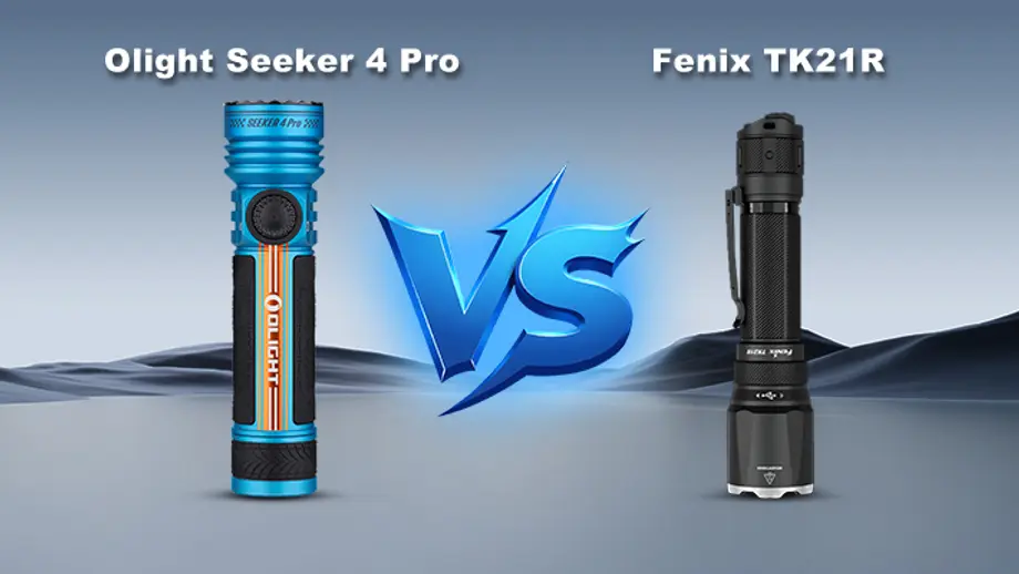 오라이트 시커 4 프로 대 피닉스 TK21R 손전등 비교